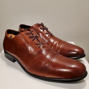 SOLD Kenneth Cole Chief Council Men's Oxford Cap-Toe Dress Shoes (sz 8, Cognac)